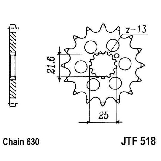Reťazové koliečko JT JTF 518-13 13T, 630